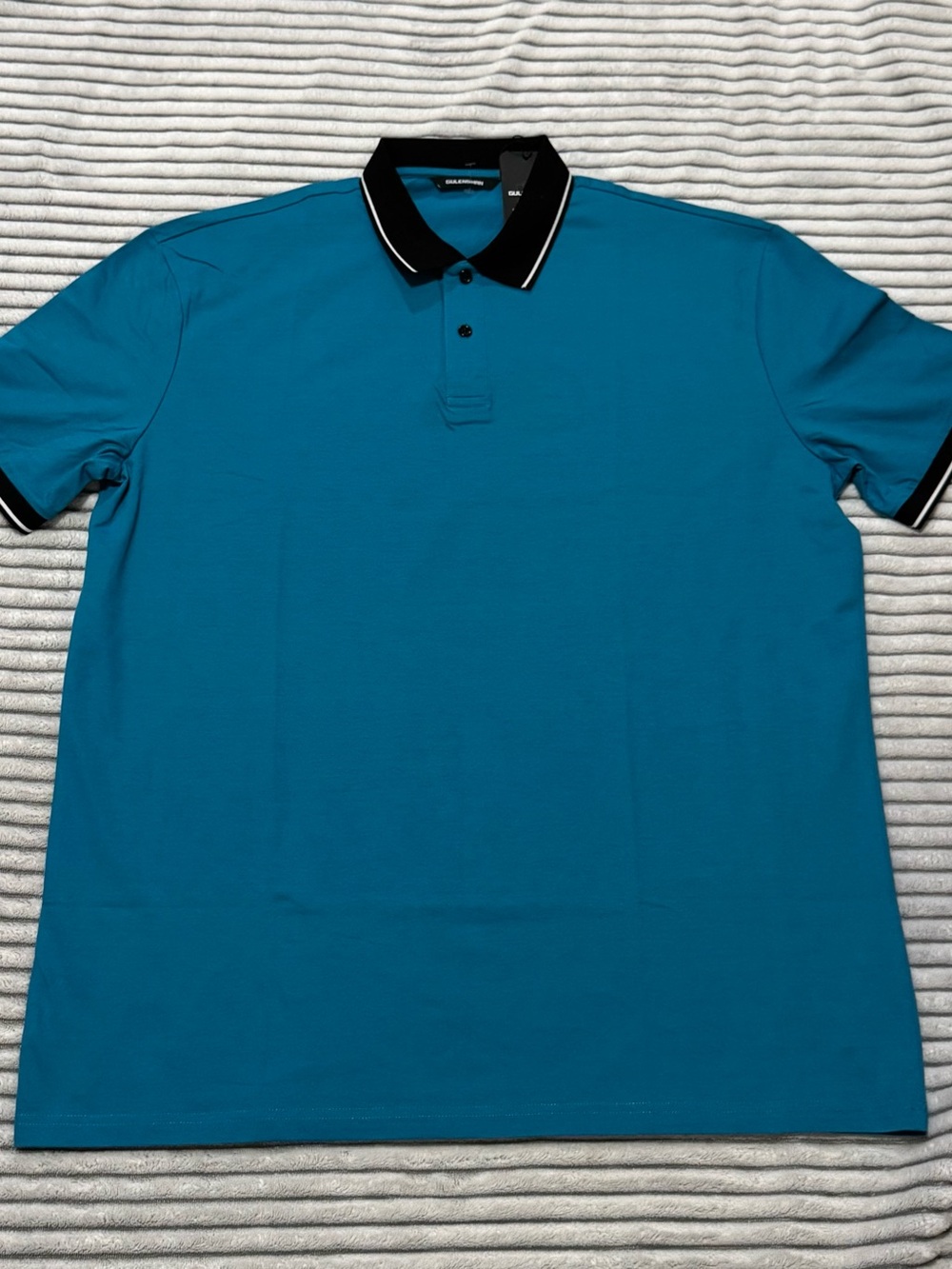 Men's Teal Polo with Black Contrast Collar